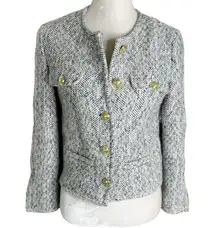 Derek Lam  Collective Wool Blend Tweed Jacket Convertible Cape Size 0