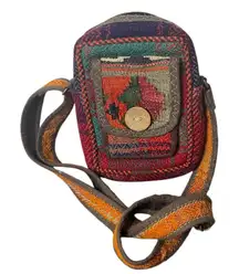 Artisan Woven Kilim Bag Multi Color Crossbody Adjustable Strap