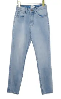 Princess Polly Light Wash High Rise Straight Leg Jeans Size 2 Waist 26"