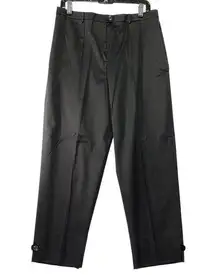 Carlisle  Size 12 Black Chino Pants Trousers Front Zip Poplin Capri Button Cuff