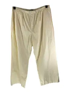 J Crew Cotton Poplin Pajama Pant In Stripe Yellow White XL