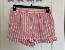 C&C California women’s 100% linen striped shorts — medium