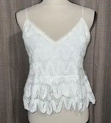 Lizard Thicket size medium sleeveless white v neck tank with adjustable straps