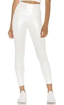 Beyond Yoga Metallic Leopard White Leggings Preppy Gym Active Workout Womens Lrg