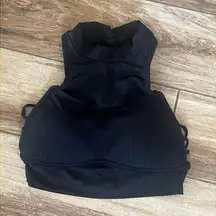 H&M Hugh neck strappy black sports bra