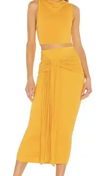 Camila Coelho Revolve Tangerine Pixie Set Medium Crop Sleeveless Midi Skirt