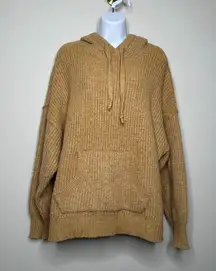 American Eagle Tan Knit Hoodie Women's Large