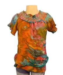 Sz M Women Blouse Multi Color