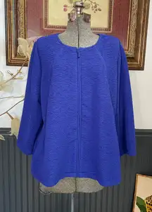 NWT Chico's Mandy 3/4 Full Zip Textured Jacket in Purple Twilight Sz 3 (XL) 💚🎀