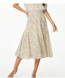 NWT Roller Rabbit Serra Francisca Skirt 100% Cotton Ivory Floral Midi Size L