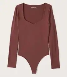 Abercrombie & Fitch Soft Collection Long-Sleeve Seamless Sweetheart Bodysuit