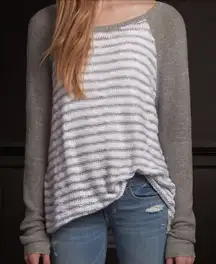 Hollister Blue-Gray Striped Shimmer & Shine Sweater