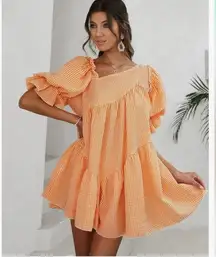 Simplee Plus Orange gingham dress women’s 1X