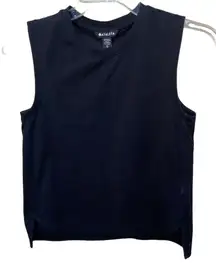 Athleta Cropped Wide Arm Workout Tank Top Black‎ Size XS