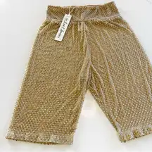 For Love & Lemons Kiara Mesh Rhinestone Biker Short | NEW | XS