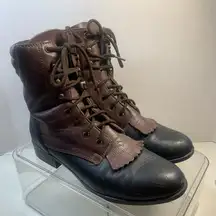 Arena Dan Post Black & Brown Lace Up Women’s 7.5 Leather Boots.      2373