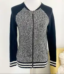 American Eagle Knitted Bomber Varsity Jacket Sweater Wool Blend