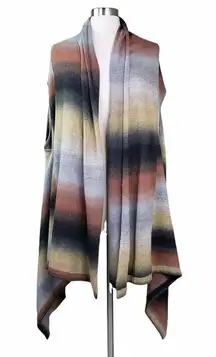 Baciano by Bacci Women's Open Waterfall Cardigan Sweater Multicolor Sz Small