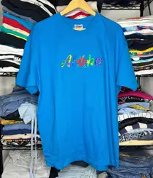 Hanes Vintage  Hawaii Aloha Blue Short Sleeve Crewneck T-Shirt Sz XL