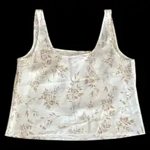 Vintage 90’s Victoria’s Secret Floral Lightweight Camisole Tank Top Cream Tan M