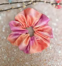 Jumbo Scrunchie Oversized Scrunchie Xxl Scrunchie Orange And Pink Satin Scrunchie