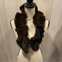 Beautiful vintage chocolate brown NWT mink scarf Volare 5.5” x 38” stole luxury