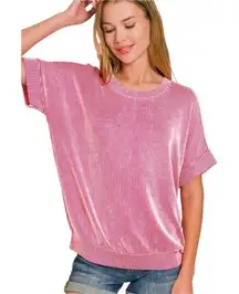 Zenana Corded Rib Short Sleeve‎ T-Shirt