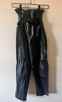 The Frankie Shop Kate Faux Leather Black Trousers Size S