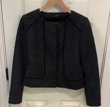 Tahari Black Textured Shoulder Pads  Blazer size 10