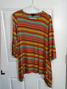 Multiples Size M Scoop Neck Striped Shirt