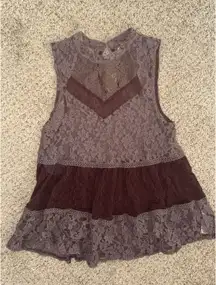 Free People Lace High Neck Top