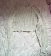 Cream White Aeropostale Cropped Sweater 