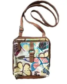 Fossil  adjustable multi pocket iPad crossbody purse bag