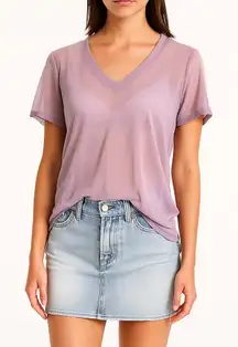 Y2K Vintage Charlotte Russe Sheer V-Neck Fairy Purple Blouse NEW Size XS
