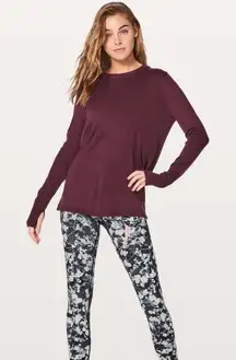 Lululemon Bring It Backbend Sweater Redwood Size 14 Cashmere Blend $118 Keyhole