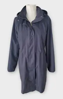 American Airlines by Lands’ End Women’s Hooded Rain Jacket Navy Blue Size S