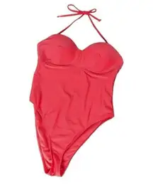 Molly Bracken SWEETHEART ONE-PIECE SWIMSUIT IN ORANGE RED Size Medium NWT