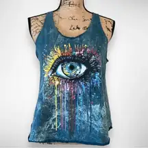 The Collection‎ Royal Teal Graphic Racerback Tank Top | Size Small/Medium