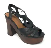 Zara Platform Sandals Black Size 40