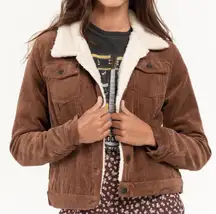 Ashley Sunrise Collection Brown Corduroy Sherpa Lined Jacket