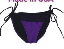 Jelly Swimwear Purple Lace Trim Side Ties Bikini Bottom Made in USA New …