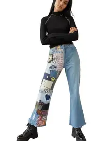 BDG Urban Outfitters High Waist Flare Jeans Patch Crochet, Size 30, New with Tag
