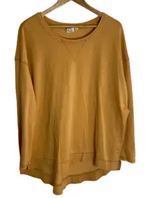 White Crow Mustard Yellow distressed oversized Sweatshirt Size Large