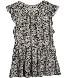 Monteau‎ women’s size small floral, sleeveless blouse, mini dress with ruffles