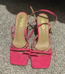 strap heels pink