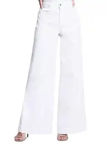 L'Agence  Cotton White High Rise Wide Leg Stretch Slim Sandy Jeans White 31