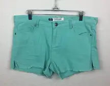 VIOGOLD Teal Cutoff Jean Shorts Size 30