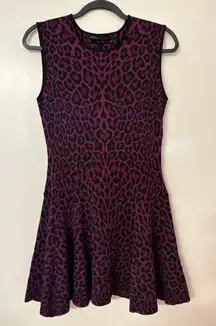 RVN | Dresses | Rvn Burgundy Leopard Print Mini Dress Sz Large