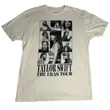 Taylor Swift The Eras Tour Size Large T-Shirt Official Merch Cream Beige Swifty