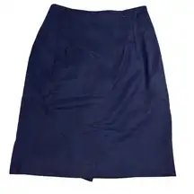 Brass Plum Nordstrom Vintage Career Skirt Pencil Straight Navy Blue Lined Size 7